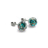 Sarcelle | Argent sterling .925 | Boucles d'Oreilles Tiges Verre Luciole